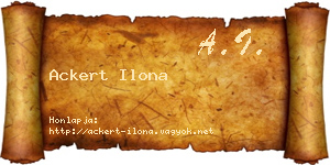 Ackert Ilona névjegykártya